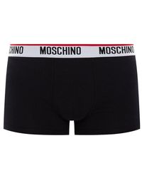 Mens Clothing Underwear Boxers briefs Moschino Cursive Logo Swim Briefs in Black for Men 