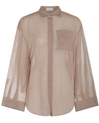 Brunello Cucinelli - Semi-sheer Buttoned Shirt - Lyst