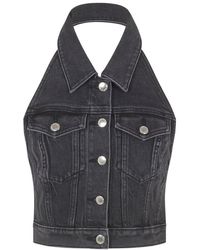 Alexander Wang - Comfort Stretch Denim Halter Top - Lyst