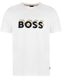 BOSS - Logo Printed Crewwneck T-shirt - Lyst