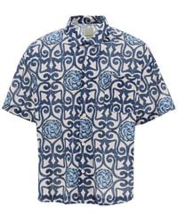 Emporio Armani - Short Sleeved Patterned Shirt - Lyst