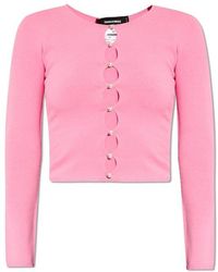 DSquared² - Cut-out Detailed Long-sleeved Cardigan - Lyst