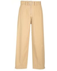 Jil Sander - Cotton Pants With Belt - Lyst