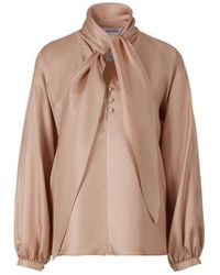 Max Mara - Scarf Detailed Long-sleeved Blouse - Lyst