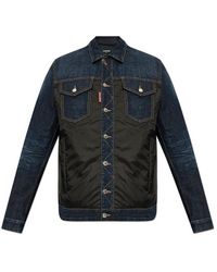 DSquared² - Two-Toned Button-Up Denim Jacket - Lyst