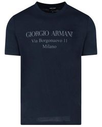 Giorgio Armani - Logo Print Crewneck T-shirt - Lyst