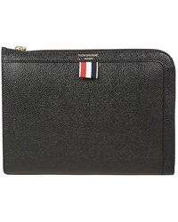 Thom Browne - Logo Printed Zipped Pouch - Lyst