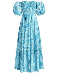 Etro - Light Paisley Long Dress With Balloon Sleeves - Lyst