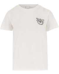 Pinko - Love Bird Embellished Crewneck T-shirt - Lyst