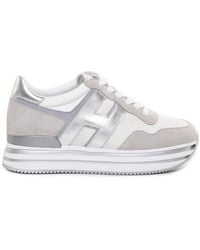 Hogan - Round Toe Lace-up Sneakers - Lyst
