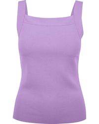 P.A.R.O.S.H. - Square Neck Knitted Tank Top - Lyst