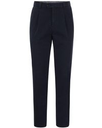 Brunello Cucinelli - Cotton-Blend Trousers With Darts - Lyst