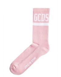 Gcds Logo Intarsia Socks - Pink
