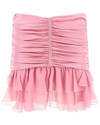Blumarine - Gathered-detailed Ruffled Mini Skirt - Lyst