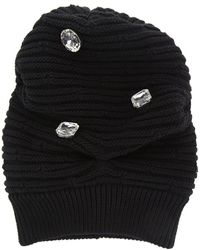 Moschino - Embellished Chunky Ribbed-knit Beanie - Lyst