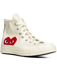 converse comme des garcons white high