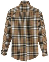 Burberry Check Poplin Shirt in Yellow for Men | Lyst Canada