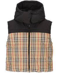 Burberry - Vintage-check Hooded Reversible Down Gilet - Lyst