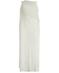 ANDREA ADAMO - Low Rise Draped Maxi Skirt - Lyst