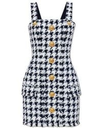Balmain - Tweed Strap Dress - Lyst