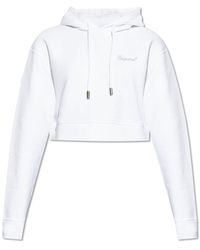 DSquared² - Logo Detailed Cropped Drawstring Hoodie - Lyst