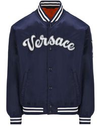 Versace - Logo Embroidered Button-up Jacket - Lyst