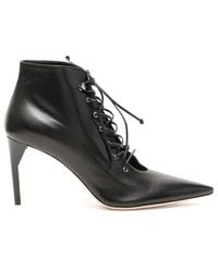 Miu Miu - Pointed Toe Lace-up Boots - Lyst