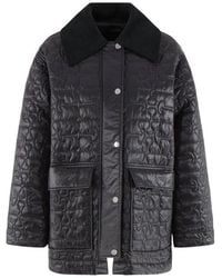 Ganni - Shiny Quilt Midi Jacket - Lyst