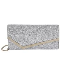 Jimmy Choo - Emmie Glitter-Detailed Chain-Linked Clutch Bag - Lyst