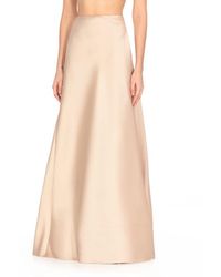 Alberta Ferretti - High-Waist Long Mikado Skirt - Lyst