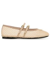 Prada - Triangle-Logo Mesh Ballet Flats - Lyst
