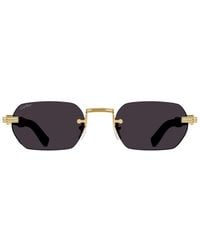 Cartier Rectangular Rimless Sunglasses - Black