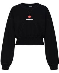 DSquared² - Black Cotton Sweatshirt - Lyst