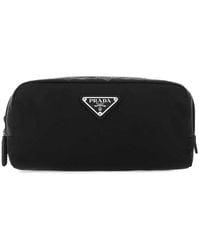 Prada - Logo Plaque Toiletry Bag - Lyst