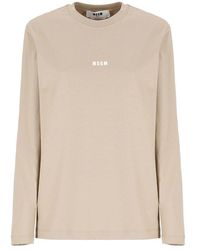 MSGM - T-shirts And Polos Beige - Lyst