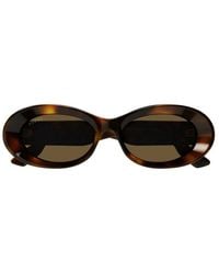 Gucci - Oval Frame Sunglasses - Lyst