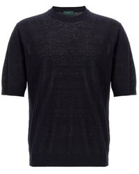 Zanone - Classic Linen Blend T-Shirt - Lyst