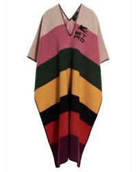 Womens Clothing Jumpers and knitwear Ponchos and poncho dresses Etro Stripe-intarsia Wool-blend Poncho 