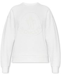Moncler - Cream Sweatshirt With Logo - Lyst