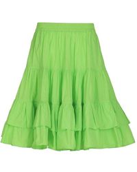 MSGM Ruffled Midi Skirt - Green