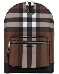 Burberry Leather Closure With Zip Backpacks - Brown