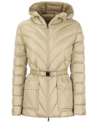 Moncler - Argenno - Down Jacket With Hood And Belt - Lyst