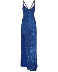 Pinko Blue Glitter Long Dress