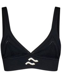 Ssheena - Logo Intarsia-knit V-neck Cropped Top - Lyst