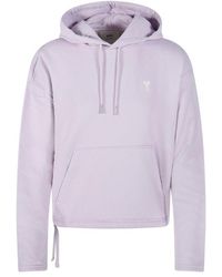 Ami Paris - Paris De Coeur Drawstring Cropped Hoodie - Lyst