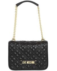 Moschino - Quilted Logo Shoulder Bag - Lyst