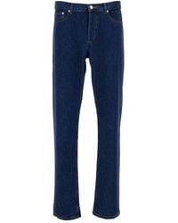 A.P.C. - Blue Medium Waist Slim Fit Jeans In Cotton Man - Lyst