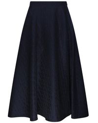 Valentino - All-Over Logo Patterned Pleated Skirt - Lyst