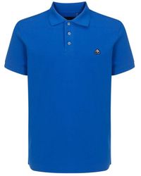 Moose Knuckles Pique Logo Embroidered Polo Shirt - Blue