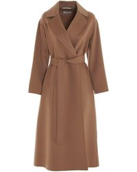 Max Mara Belted Long-line Coat - Brown